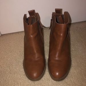 Brown Leather Booties